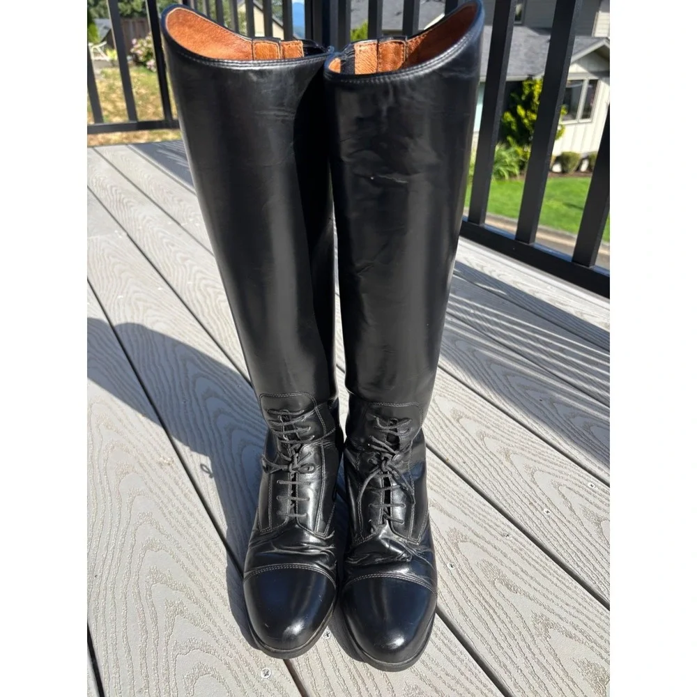 Ariat Heritage Riding Boots Size 5.5 Black Knee High Equestrian Field Boots